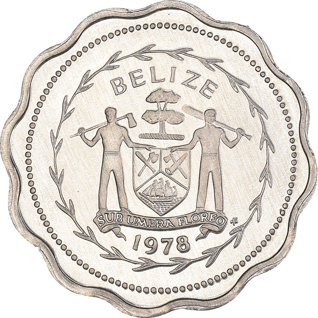 Coin, Belize, Cent, 1978, Franklin Mint, Proof, MS(65-70), Aluminum, KM:46b