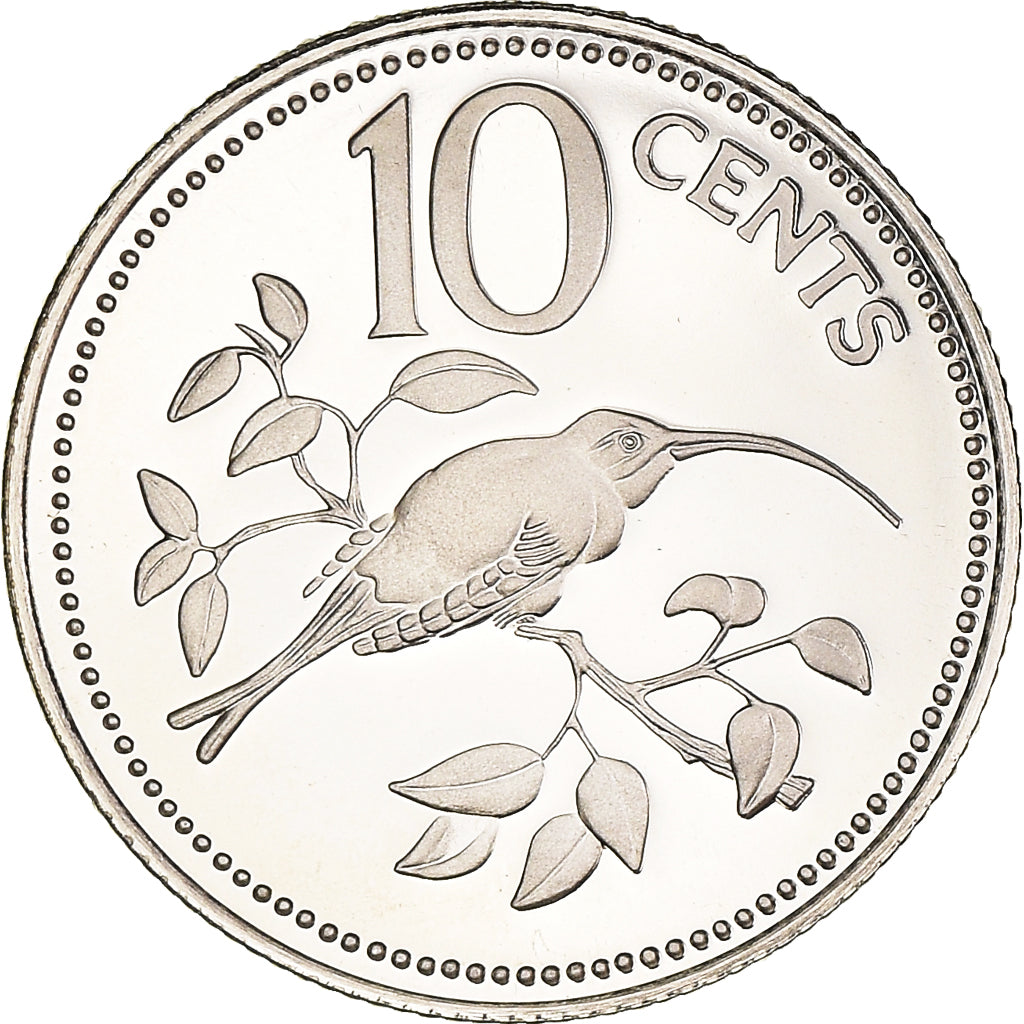 Coin, Belize, 10 Cents, 1978, Franklin Mint, Proof, MS(65-70), Copper-nickel