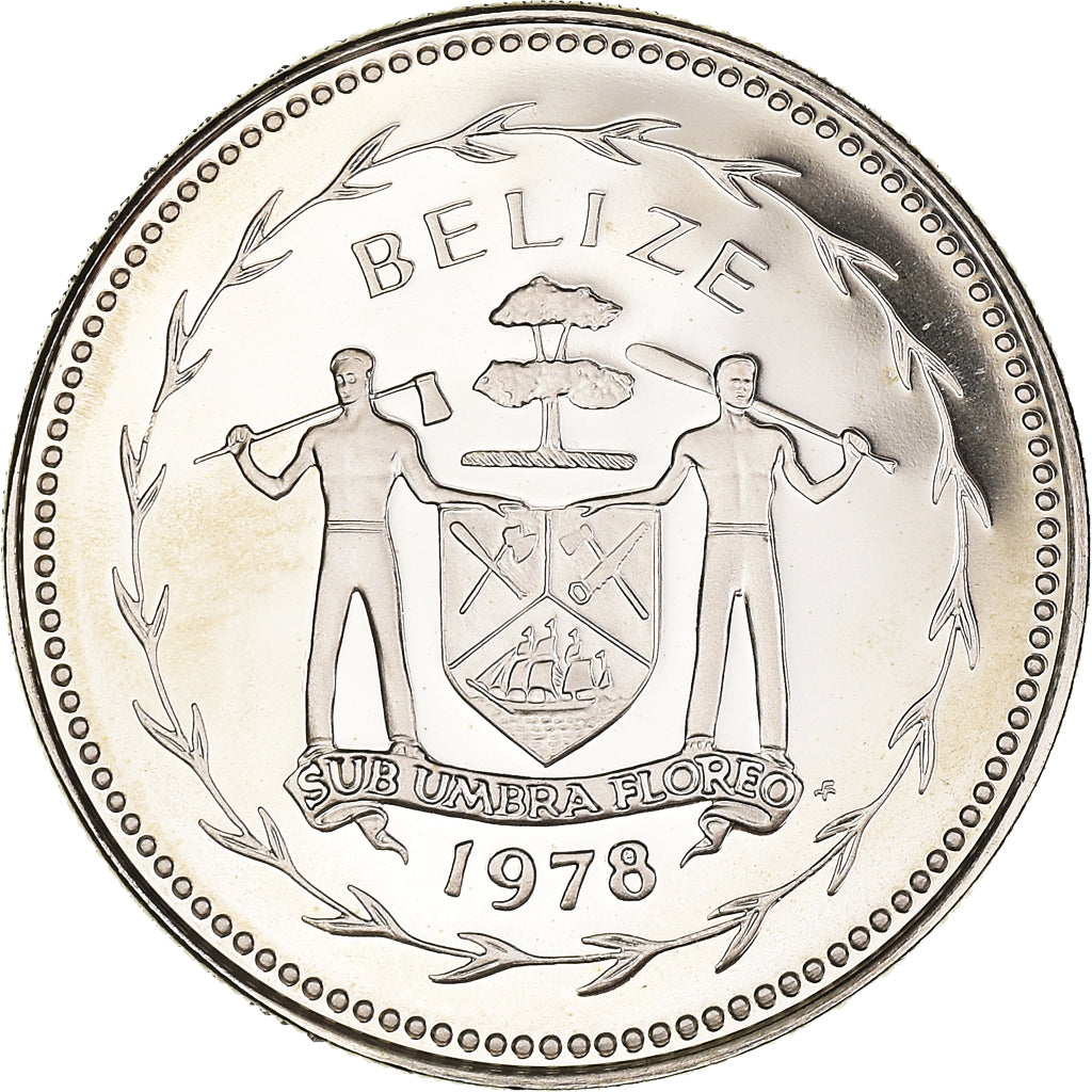 Moneta, Belize, 25 Cents, 1978, Franklin Mint, Proof, FDC, Rame-nichel, KM:49