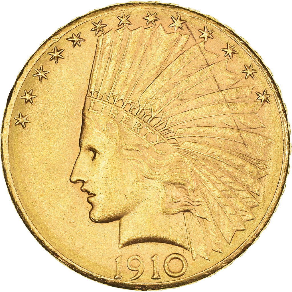 Münze, Vereinigte Staaten, Indian Head, $10, Eagle, 1910, Denver, VZ+, Gold