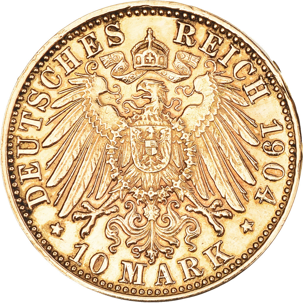 Coin, German States, BAVARIA, Otto, 10 Mark, 1904, Munich, EF(40-45), Gold