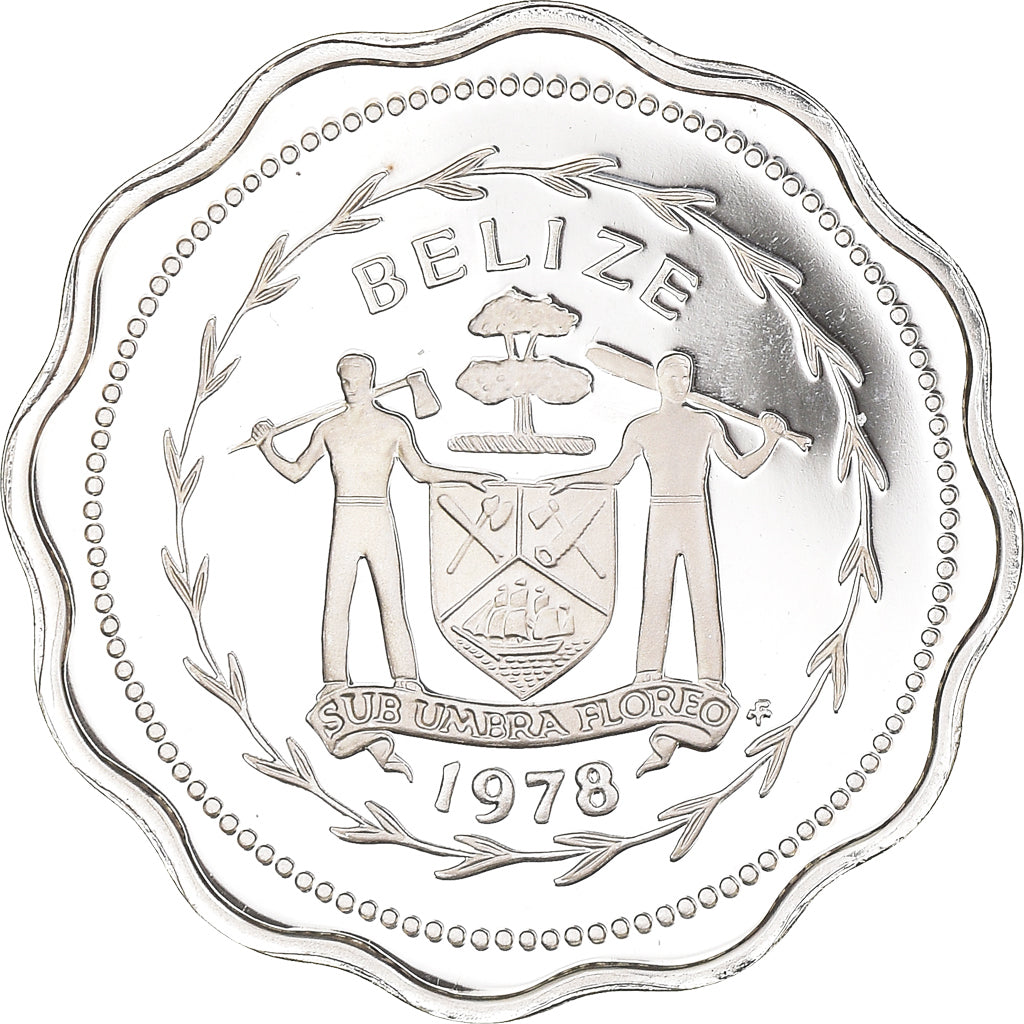 Munten, Belize, Cent, 1978, Franklin Mint, Proof, FDC, Zilver, KM:46a