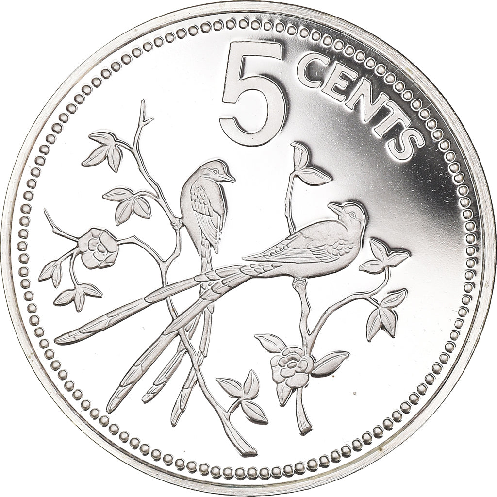 Coin, Belize, 5 Cents, 1978, Franklin Mint, Proof, MS(65-70), Silver, KM:47a