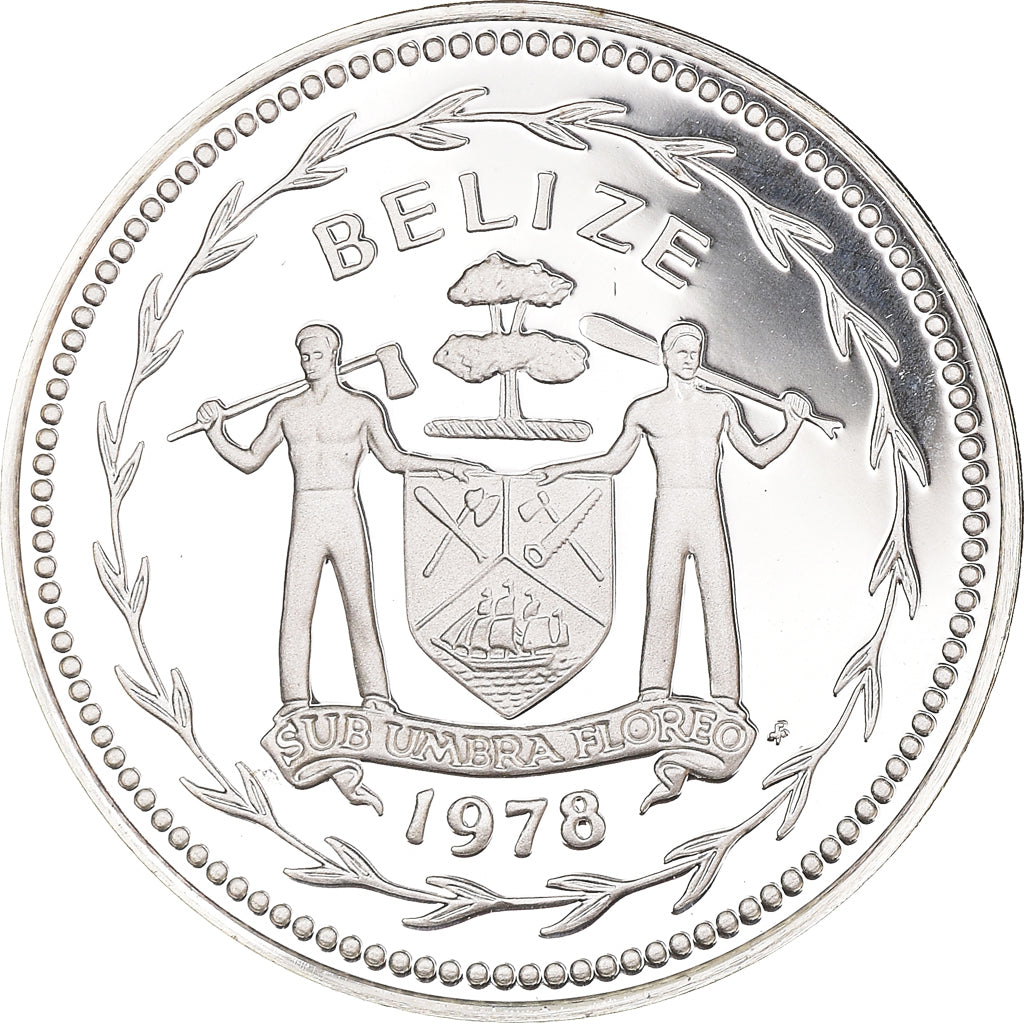 Coin, Belize, 5 Cents, 1978, Franklin Mint, Proof, MS(65-70), Silver, KM:47a