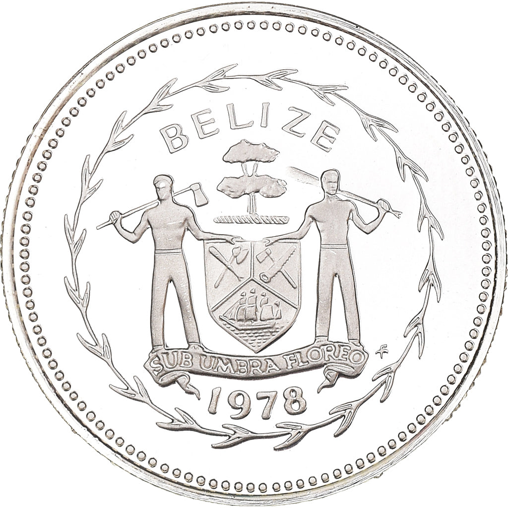 Coin, Belize, 10 Cents, 1978, Franklin Mint, Proof, MS(65-70), Silver, KM:48a