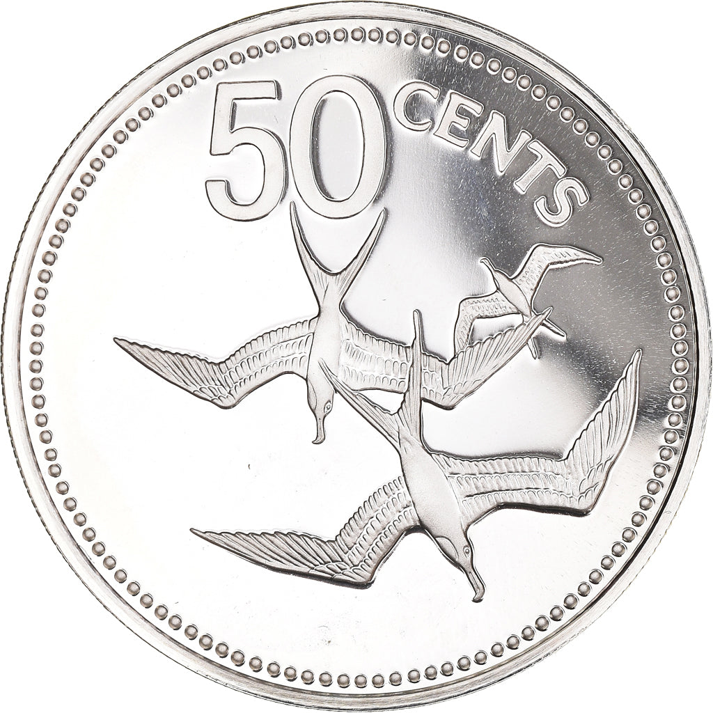 Coin, Belize, 50 Cents, 1978, Franklin Mint, Proof, MS(65-70), Silver, KM:50a