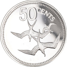 Coin, Belize, 50 Cents, 1978, Franklin Mint, Proof, MS(65-70), Silver, KM:50a