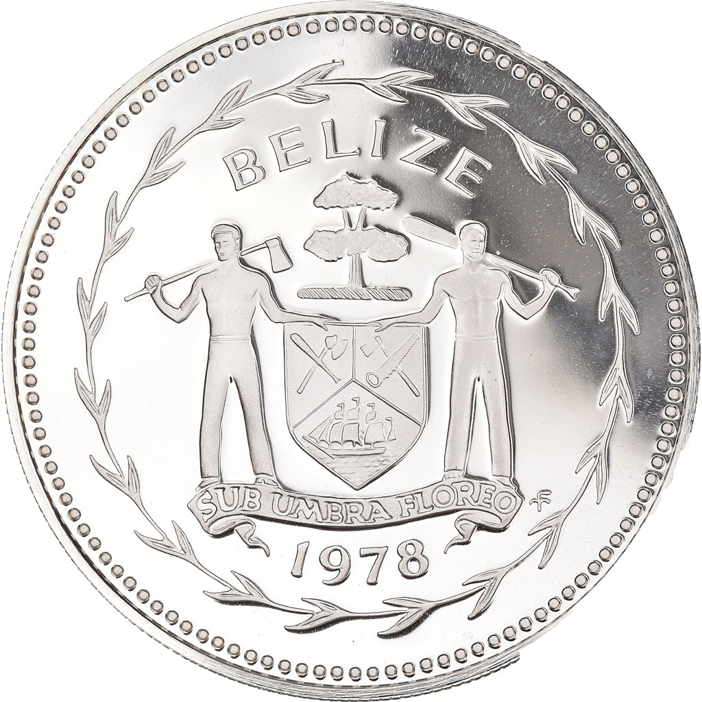 Coin, Belize, 50 Cents, 1978, Franklin Mint, Proof, MS(65-70), Silver, KM:50a