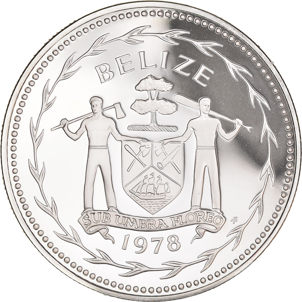 Coin, Belize, Dollar, 1978, Franklin Mint, Proof, MS(65-70), Silver, KM:43a