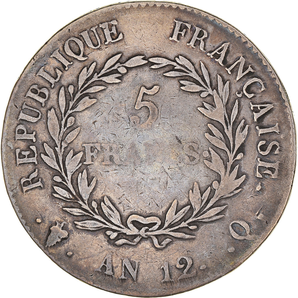 Coin, France, Napoléon I, 5 Francs, An 12, Perpignan, VF(20-25), Silver