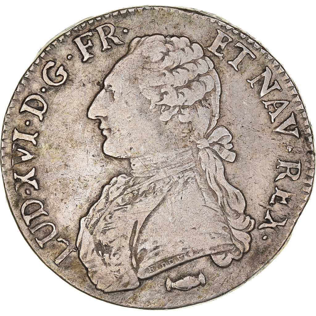 Moneta, Francia, Louis XVI, Ecu aux branches d'olivier, 1776, Bordeaux, MB+