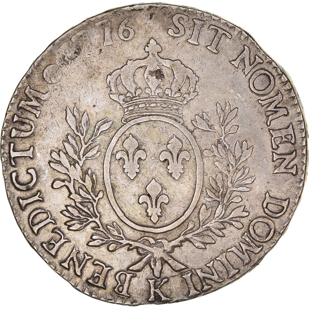 Moneta, Francia, Louis XVI, Ecu aux branches d'olivier, 1776, Bordeaux, MB+