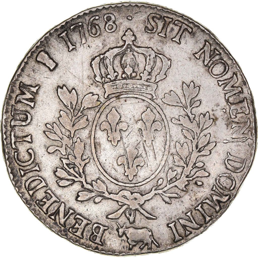 Coin, France, Louis XV, Écu de Béarn au bandeau, 1768, Pau, VF(30-35), Silver