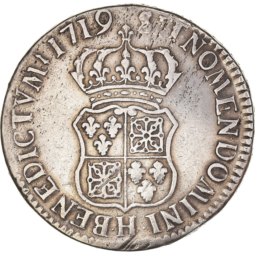 Coin, France, Louis XV, Écu de France-Navarre, 1719, La Rochelle, Rare