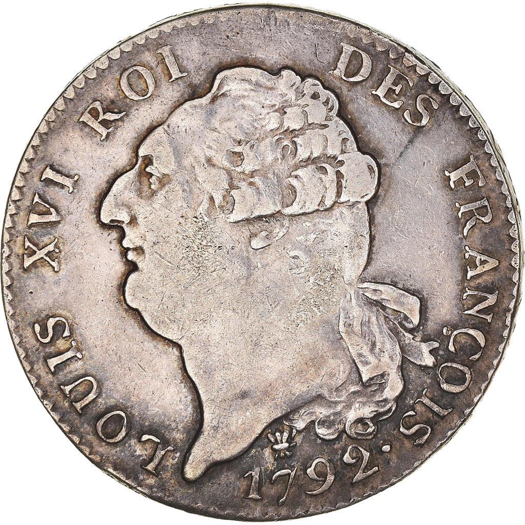 Munten, Frankrijk, Louis XVI, Ecu de 6 Livres, 1792, Limoges, ZF, Zilver