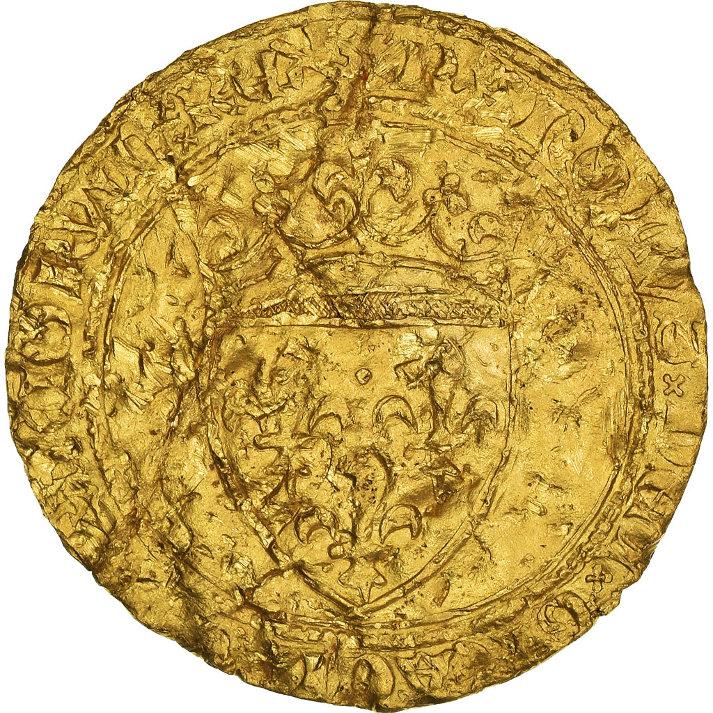 Coin, France, Charles VI, Écu d'or à la couronne, Uncertain Mint, F(12-15)