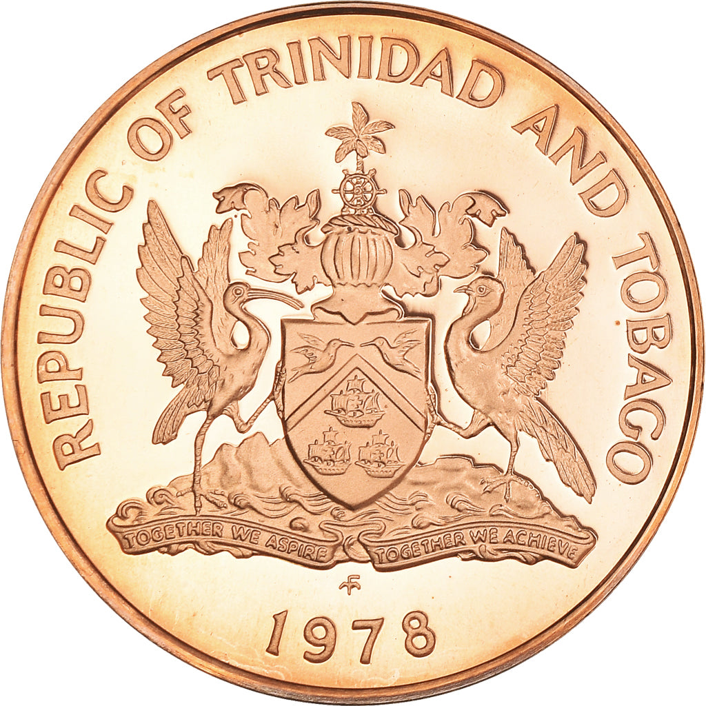 Coin, TRINIDAD & TOBAGO, 5 Cents, 1978, Proof, MS(65-70), Bronze, KM:30