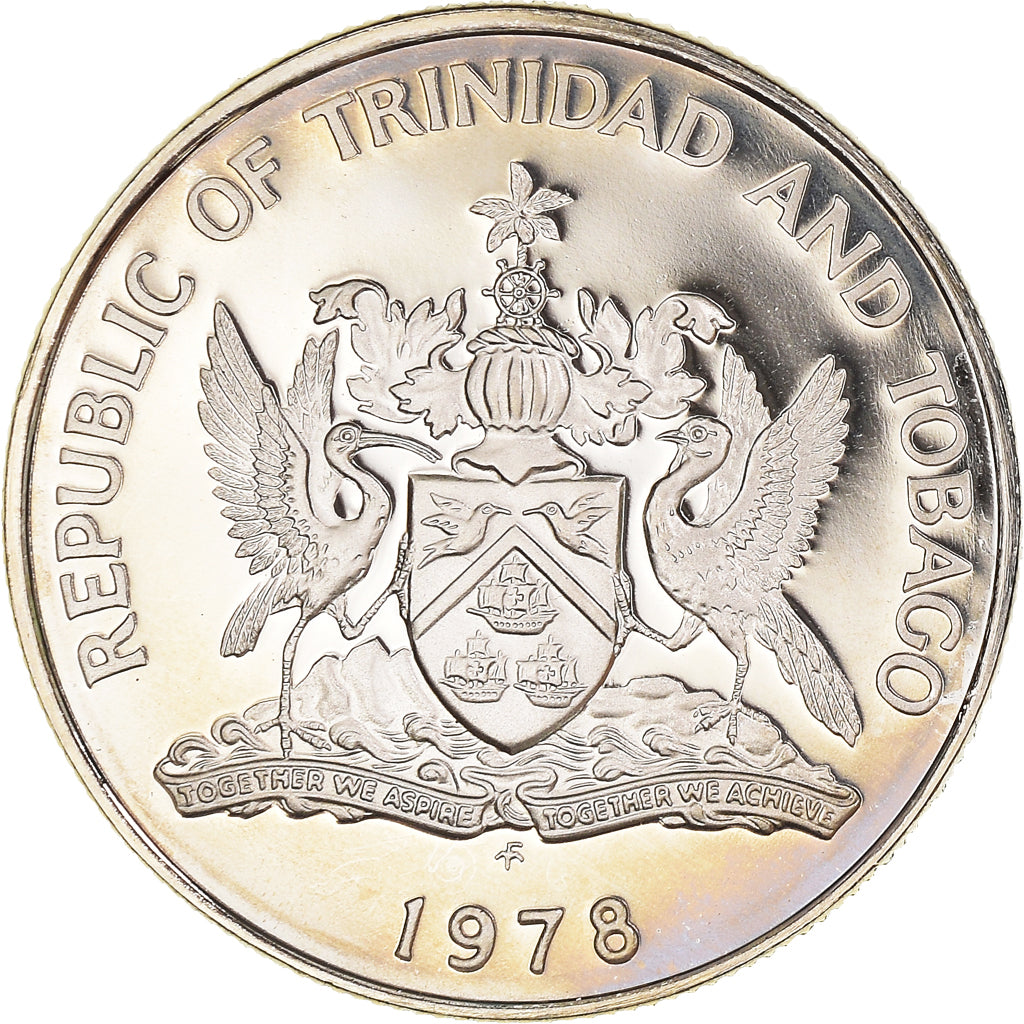 Münze, TRINIDAD & TOBAGO, 25 Cents, 1978, Proof, STGL, Kupfer-Nickel, KM:32