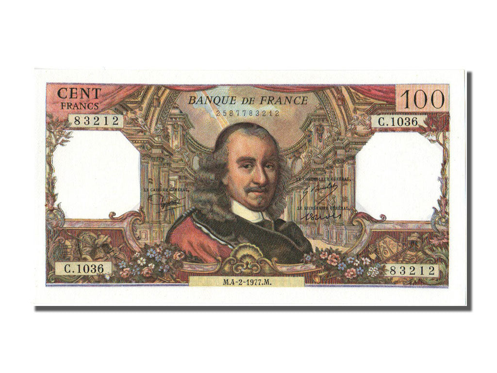 Banknot, Francja, 100 Francs, Corneille, 1977, 1977-02-04, UNC(63)