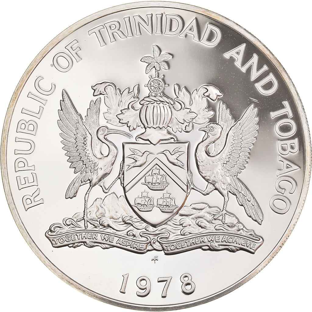 Coin, TRINIDAD & TOBAGO, 5 Dollars, 1978, Franklin Mint, Proof, MS(65-70)