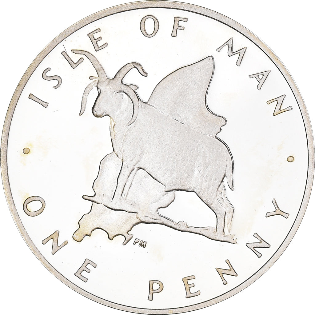 Monnaie, Île de Man, Elizabeth II, Penny, 1977, Proof, FDC, Argent, KM:33a