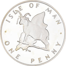 Monnaie, Île de Man, Elizabeth II, Penny, 1977, Proof, FDC, Argent, KM:33a