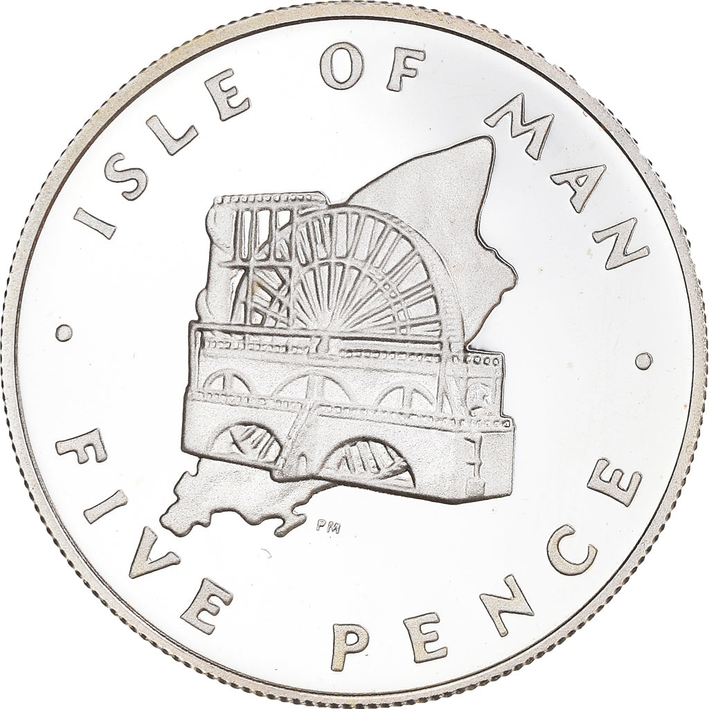 Coin, Isle of Man, Elizabeth II, 5 Pence, 1977, Proof, MS(65-70), Silver