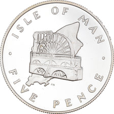 Coin, Isle of Man, Elizabeth II, 5 Pence, 1977, Proof, MS(65-70), Silver
