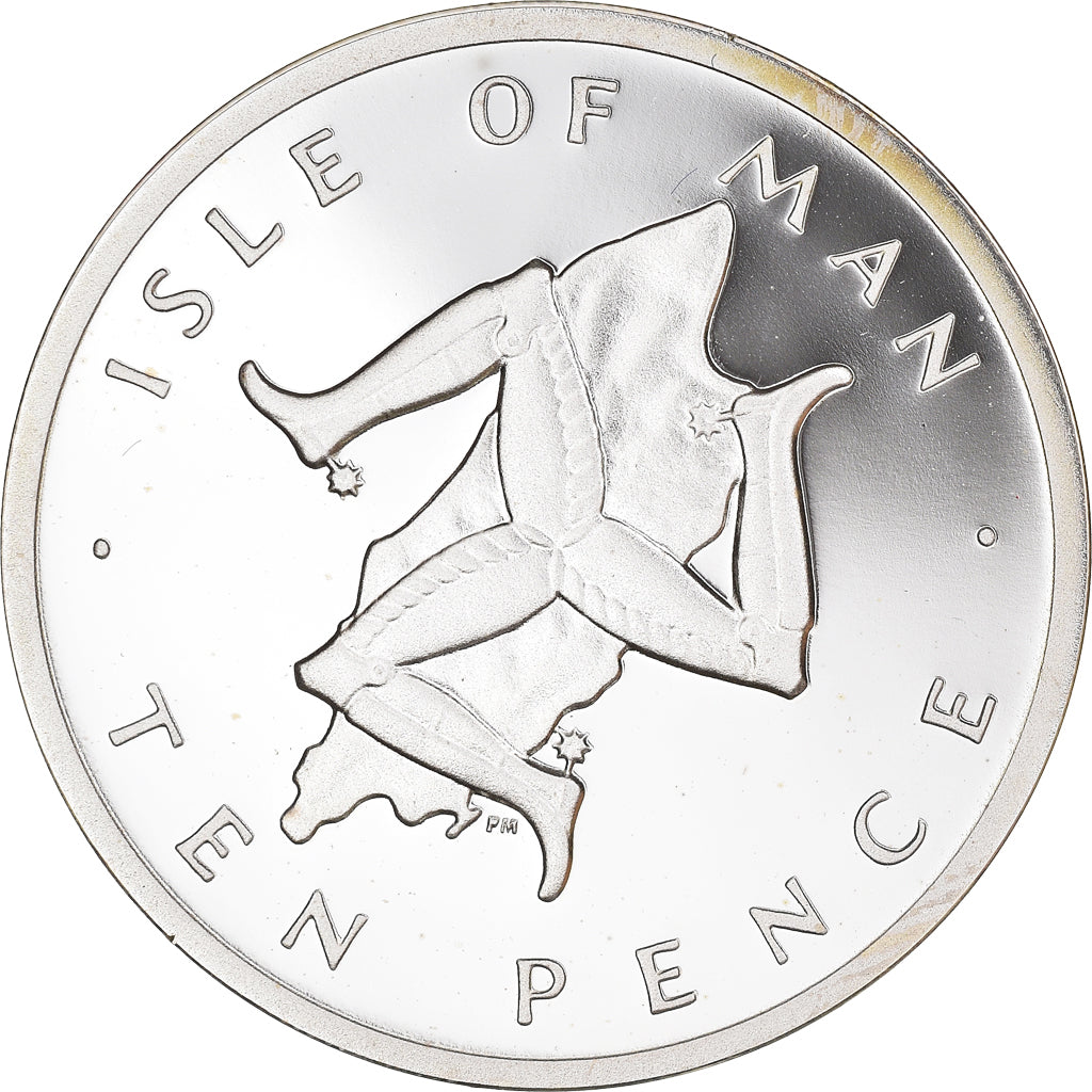 Coin, Isle of Man, Elizabeth II, 10 Pence, 1977, Proof, MS(65-70), Silver