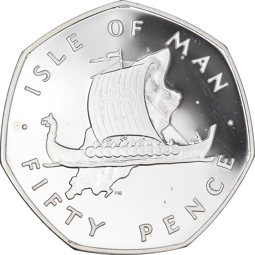 Coin, Isle of Man, Elizabeth II, 50 Pence, 1977, Proof, MS(65-70), Silver