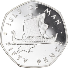 Coin, Isle of Man, Elizabeth II, 50 Pence, 1977, Proof, MS(65-70), Silver