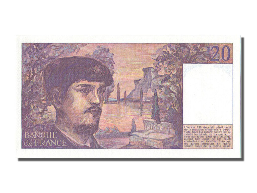 France, 20 Francs, 20 F 1980-1997 ''Debussy'', 1981, KM #151a, UNC(65-70), U,...