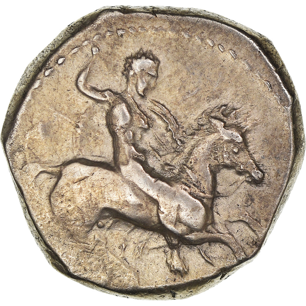 Coin, Calabria, Nomos, 332-302 BC, Tarentum, EF(40-45), Silver, HN Italy:933