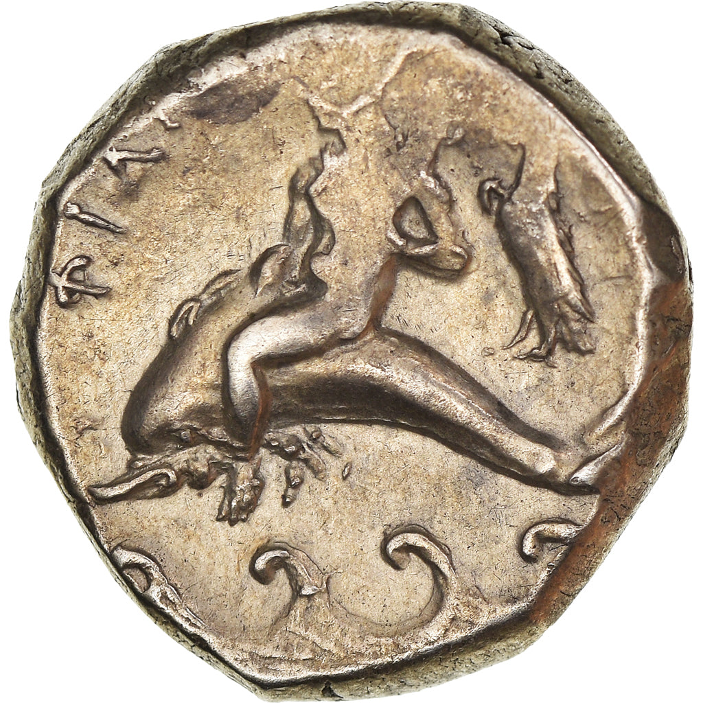 Coin, Calabria, Nomos, 332-302 BC, Tarentum, EF(40-45), Silver, HN Italy:933