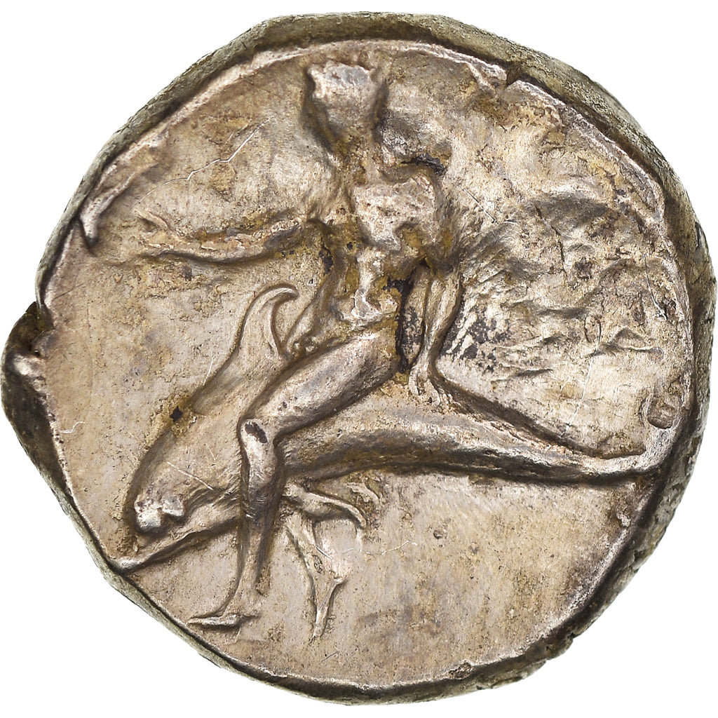 Coin, Calabria, Nomos, 302-280 BC, Tarentum, EF(40-45), Silver, HN Italy:967