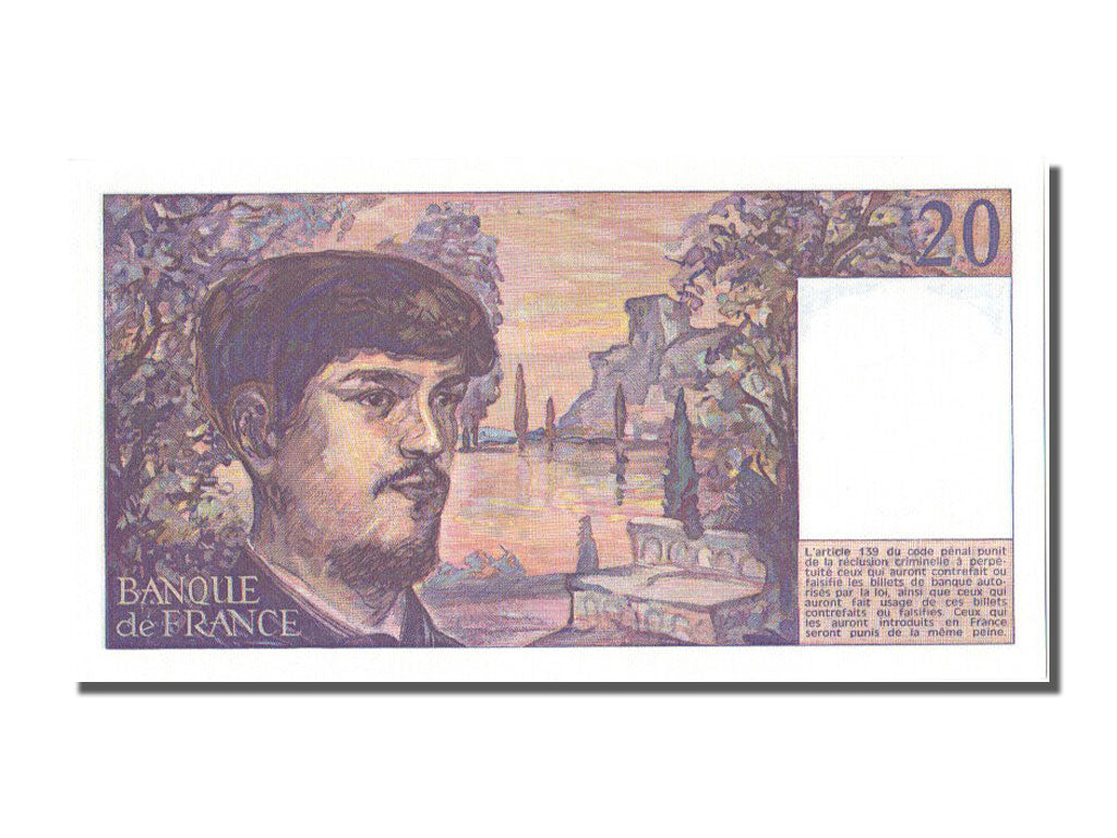 France, 20 Francs, 20 F 1980-1997 ''Debussy'', 1984, KM #151a, UNC(65-70), M,...