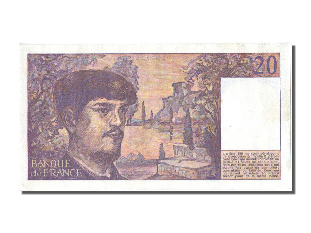 Francia, 20 Francs, 20 F 1980-1997 ''Debussy'', 1986, KM:151a, FDS, Fayette:66.7