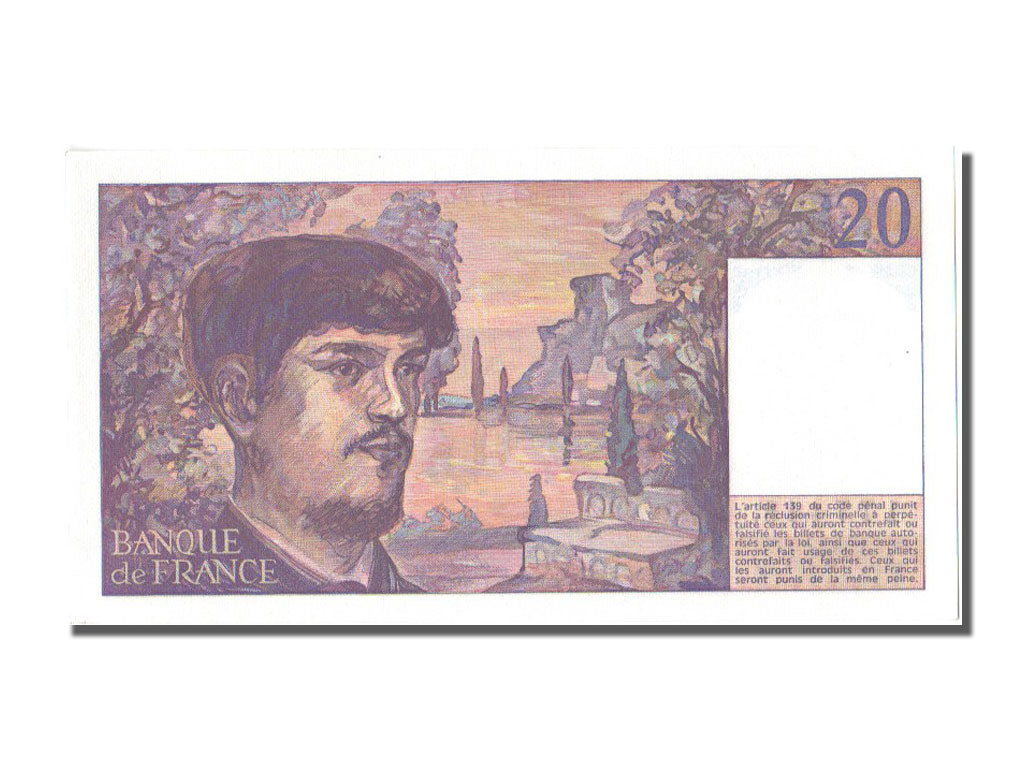 Francia, 20 Francs, 20 F 1980-1997 ''Debussy'', 1988, KM:151c, FDS, Fayette:66.9