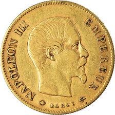 Coin, France, Napoleon III, 10 Francs, 1860, Strasbourg, VF(30-35), Gold