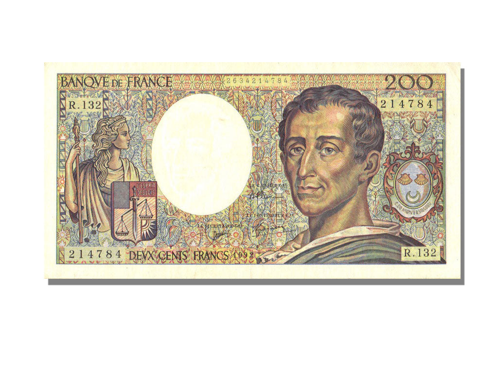 FRANCE, 200 Francs, 1992, KM #155e, UNC(63), R.132, Fayette #70.12c