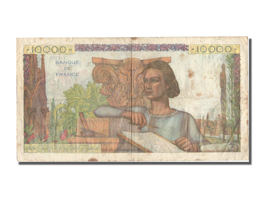 Francia, 10,000 Francs, 10 000 F 1945-1956 ''Génie Français'', 1953, KM:132...