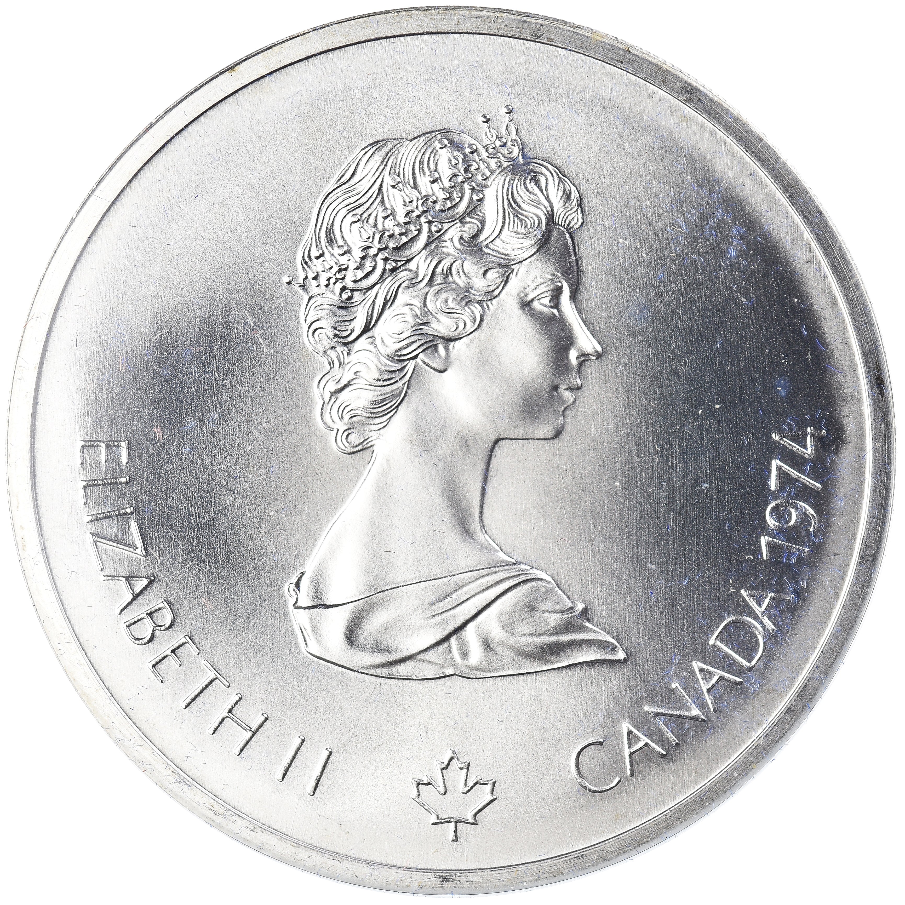 Coin, Canada, Elizabeth II, 1976 Olympics - Head of Zeus, 10 Dollars, 1974