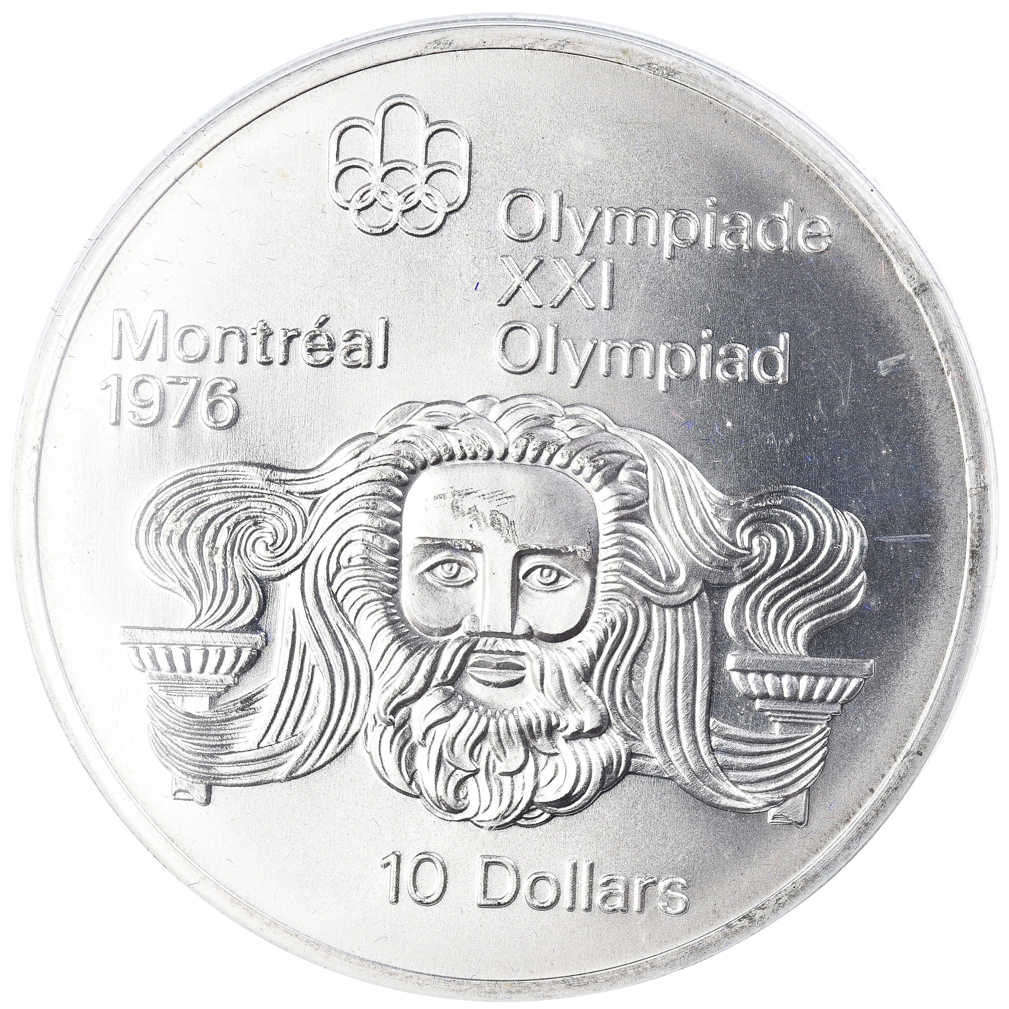 Coin, Canada, Elizabeth II, 1976 Olympics - Head of Zeus, 10 Dollars, 1974