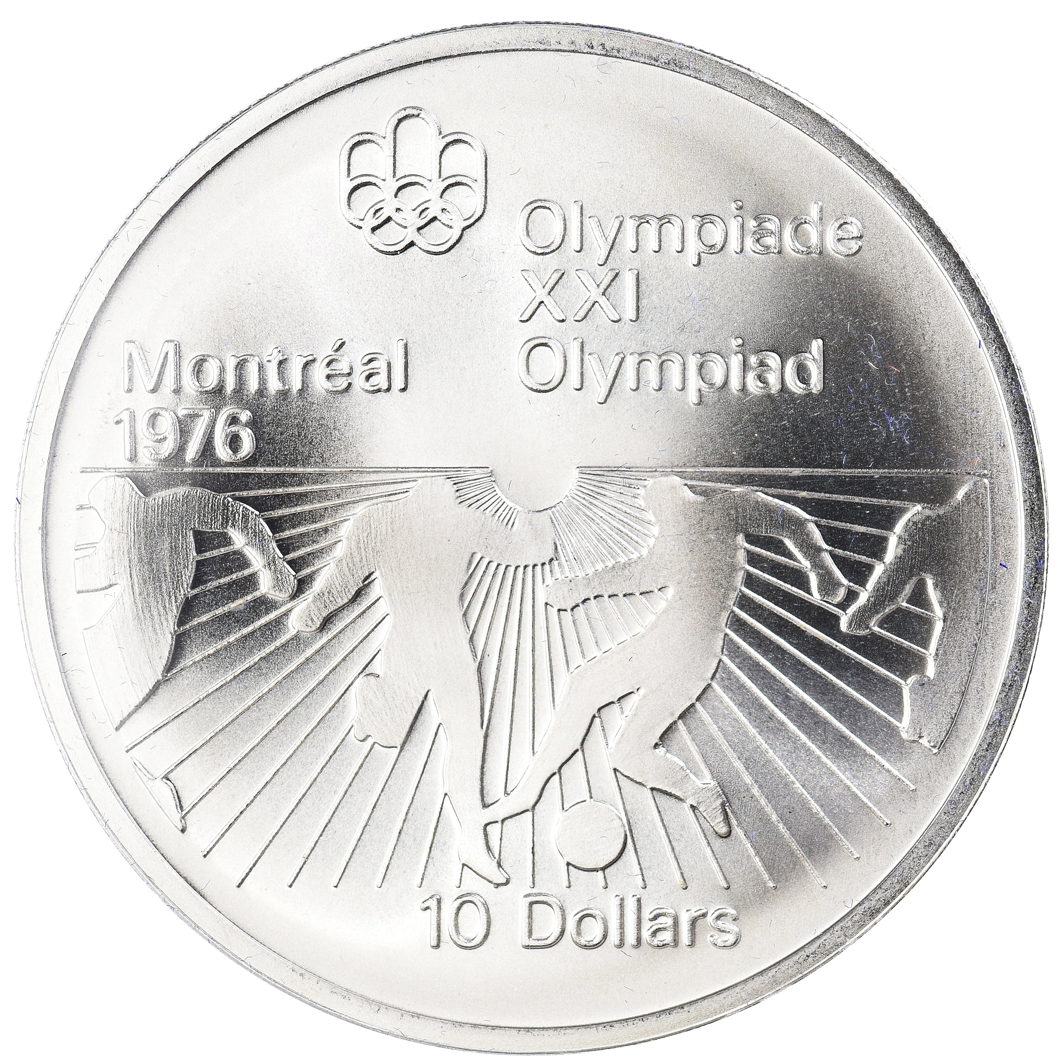Coin, Canada, Elizabeth II, 1976 Olympics - Football, 10 Dollars, 1976, Royal