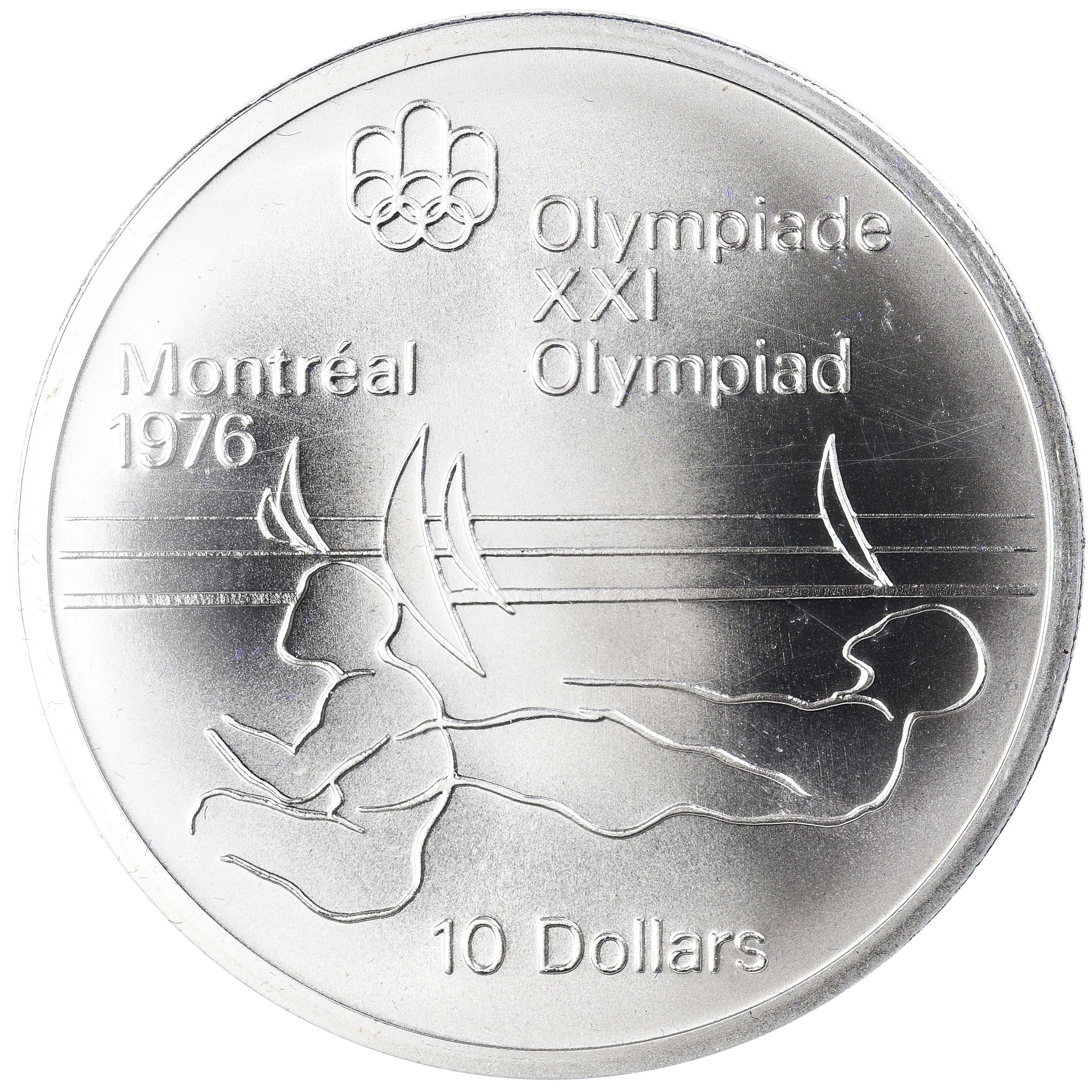 Coin, Canada, Elizabeth II, 1976 Olympics - Sailing, 10 Dollars, 1975, Royal