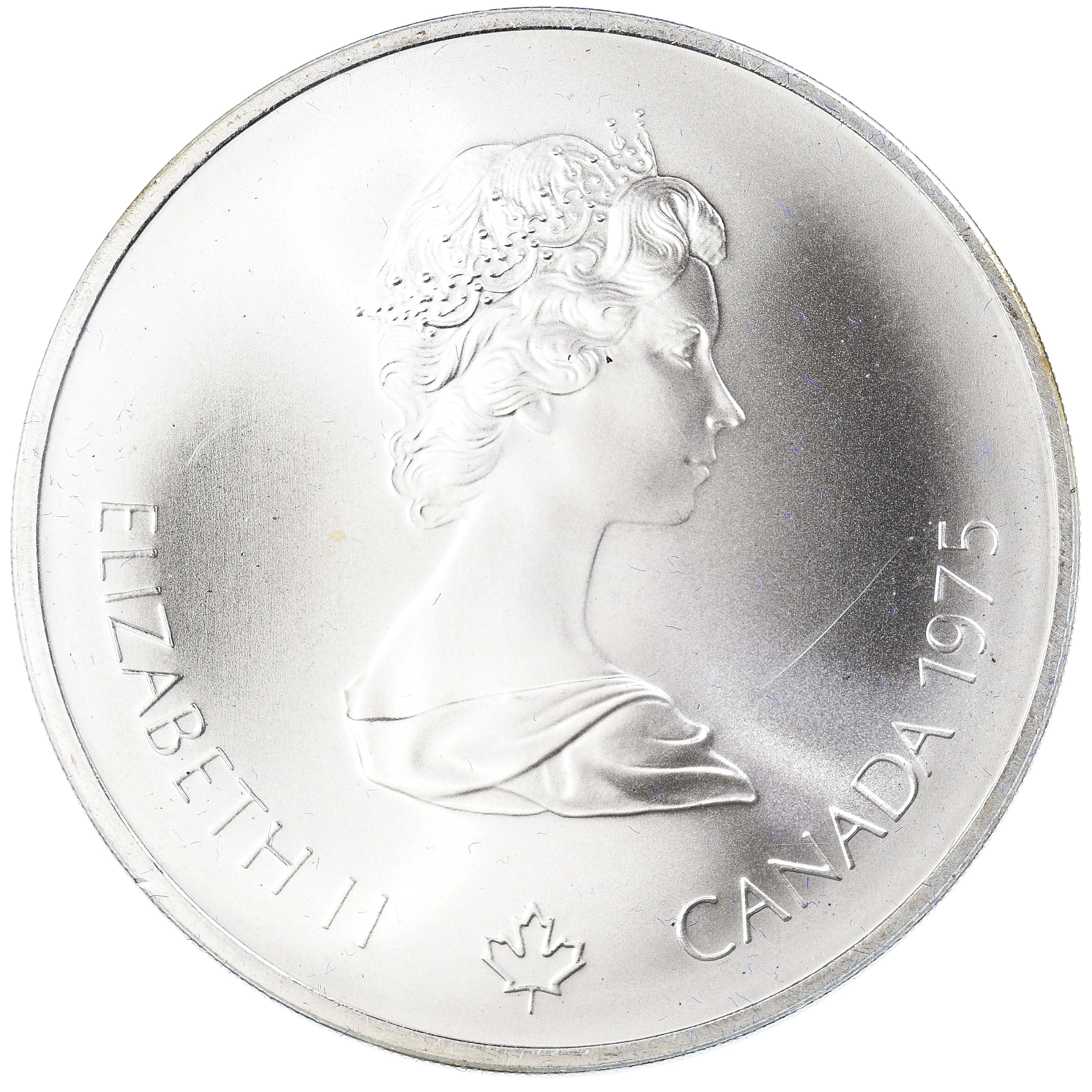 Coin, Canada, Elizabeth II, 1976 Olympics - Canoeing, 10 Dollars, 1975, Royal