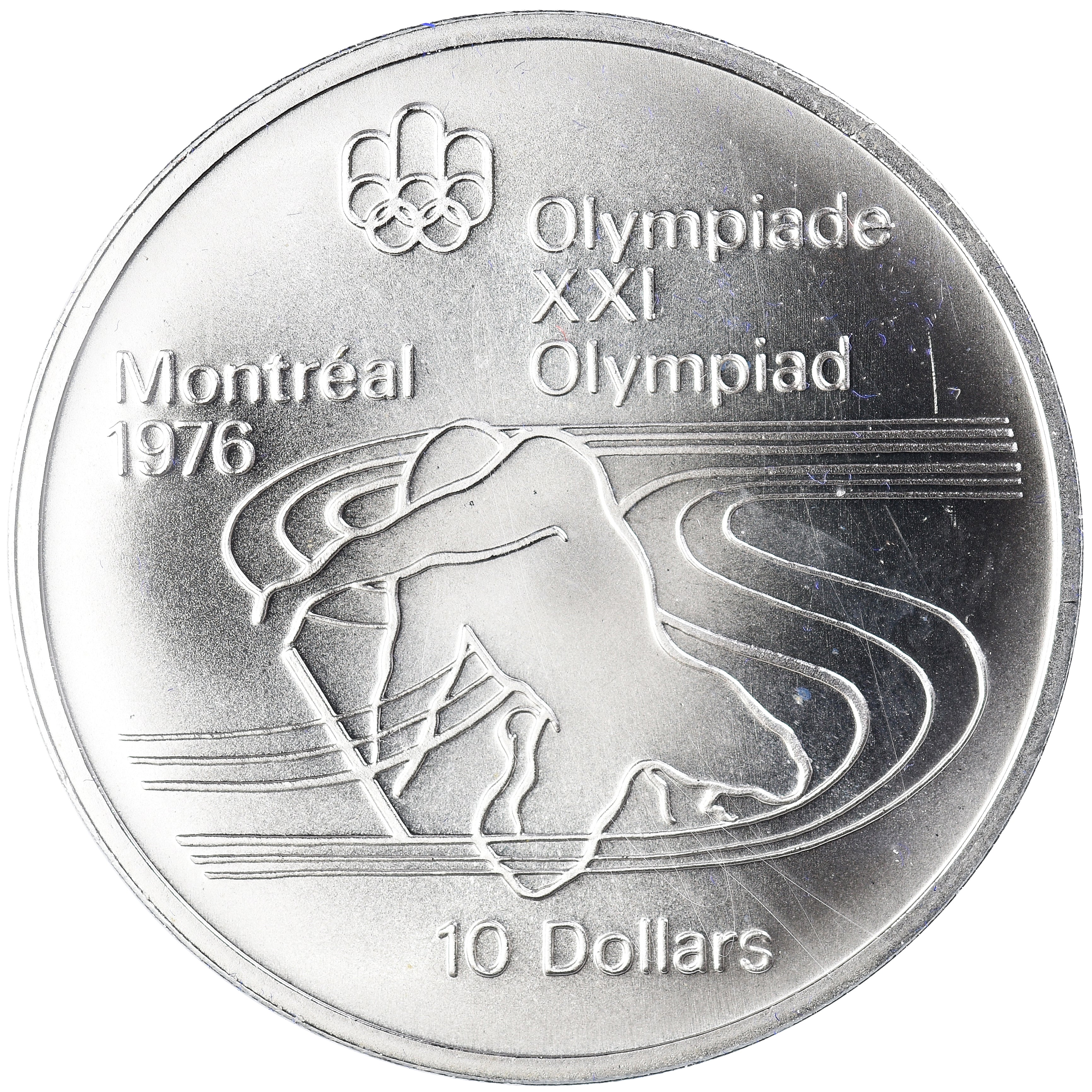 Coin, Canada, Elizabeth II, 1976 Olympics - Canoeing, 10 Dollars, 1975, Royal
