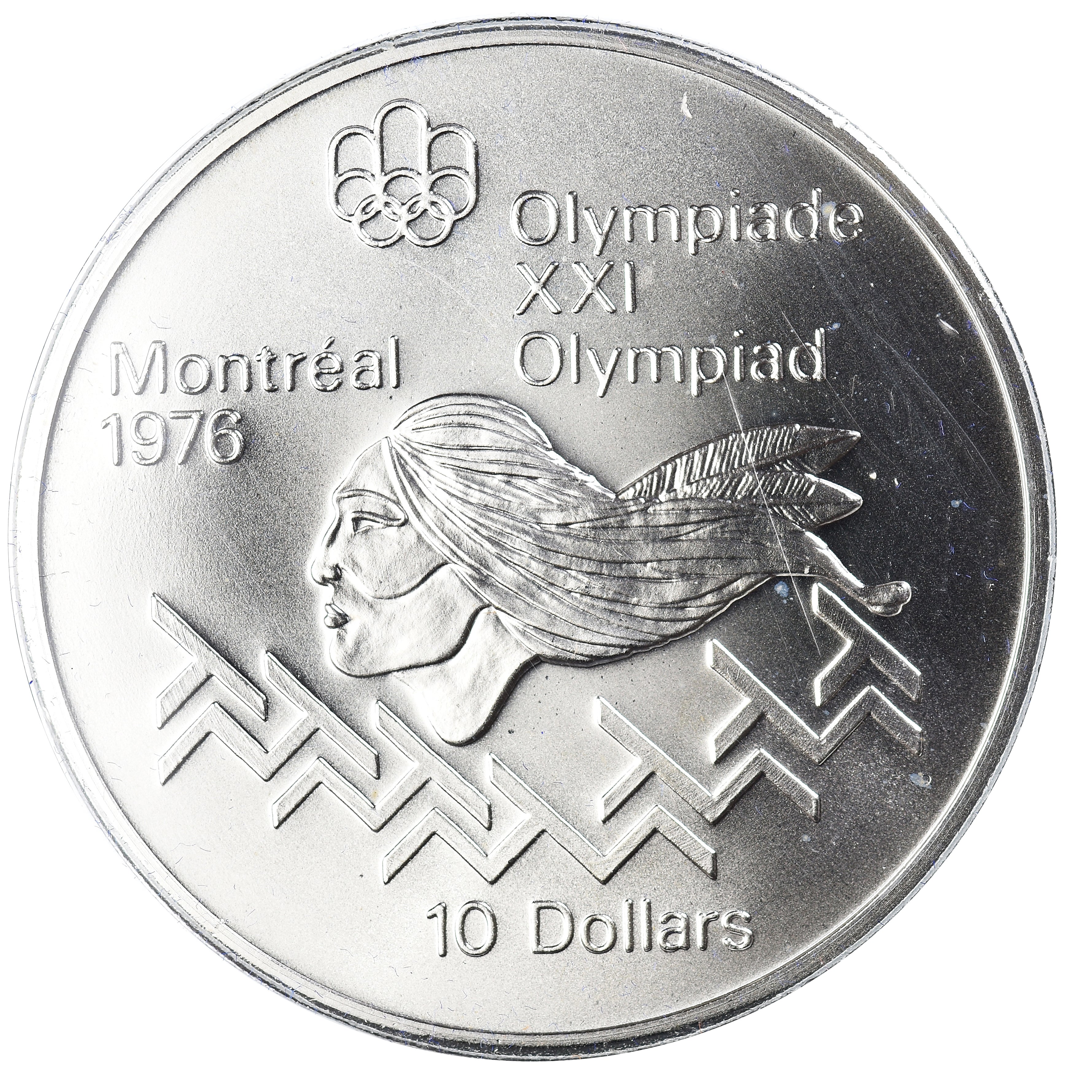 Coin, Canada, Elizabeth II, 1976 Olympics - Hurdles, 10 Dollars, 1975, Royal