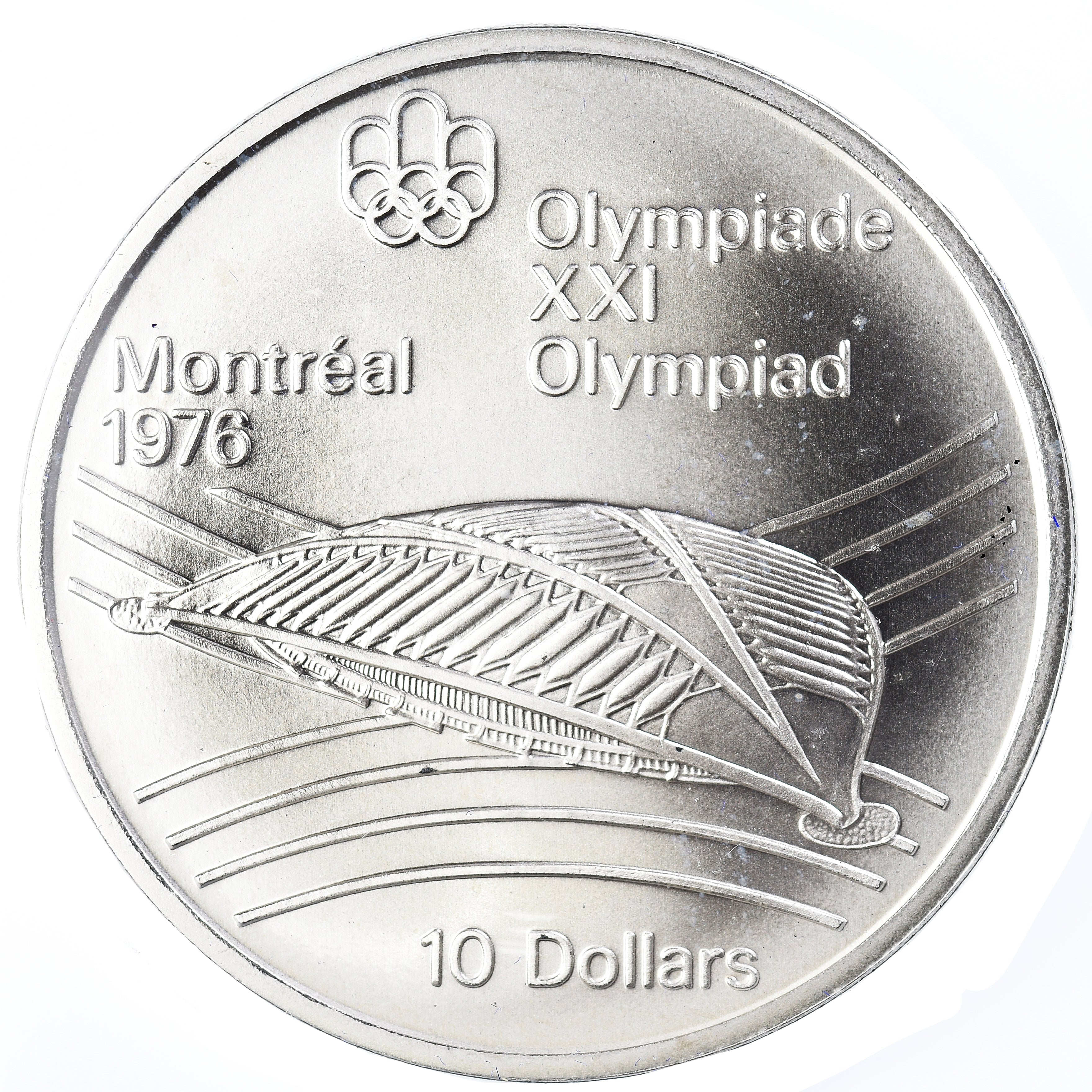 Coin, Canada, Elizabeth II, 1976 Olympics - Olympic Velodrome, 10 Dollars, 1976