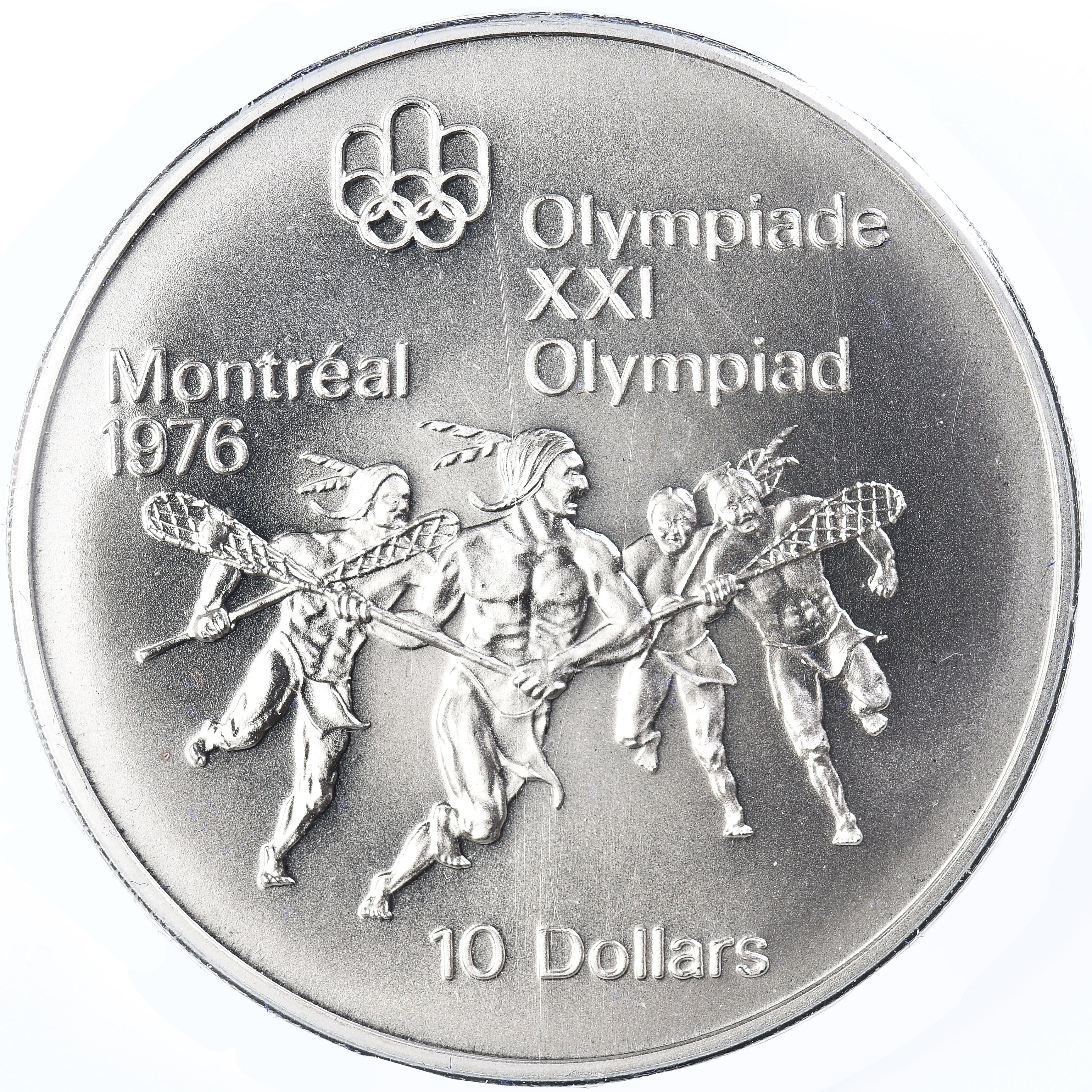 Coin, Canada, Elizabeth II, 1976 Olympics - Lacrosse, 10 Dollars, 1974, Royal